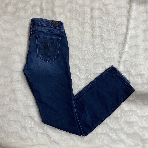 Guess USA Womens Size 28 (26x30 msrd) 1981 Skinny High Rise Stretch Blue Jeans - Picture 3 of 12